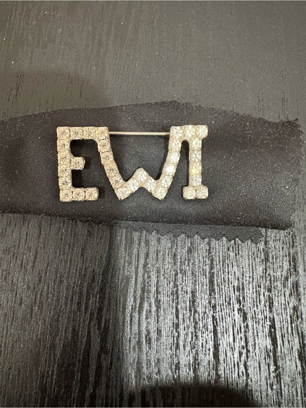 “Executive Women International” Vintage Crystal Initial Brooch Pin
